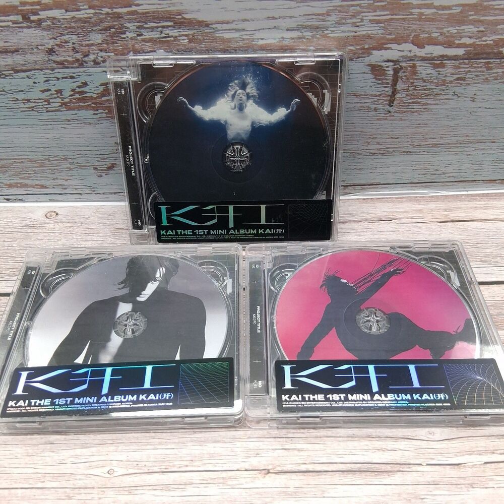 KAI The 1st Mini Album Lot Of 3 Jewel Case Versions No Lyric Booklets/Photo Card
